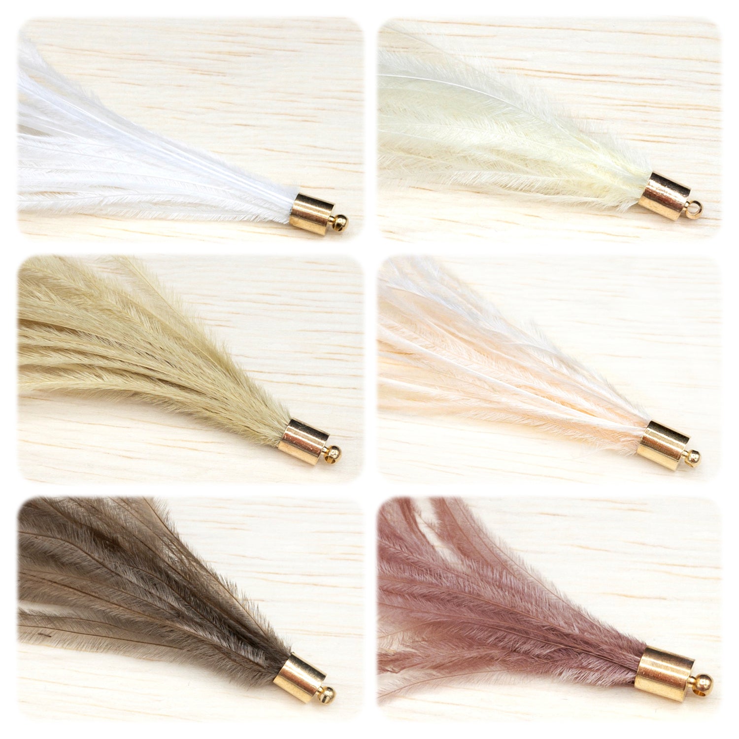 Ostrich Feather Tassels with Barrel Cap