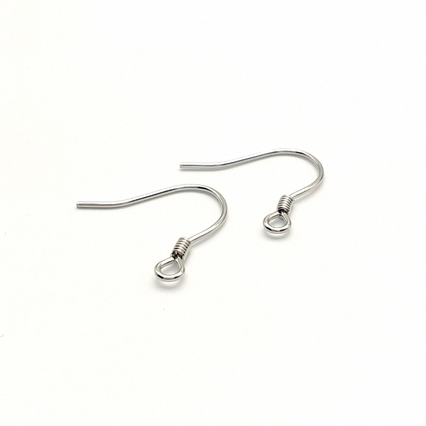 Silver Earring Hook Findings, 10PCs+ Hypoallergenic 925 Sterling Silver French Earring Wire, Fish Hook Ear Wires with Coil and Loop
