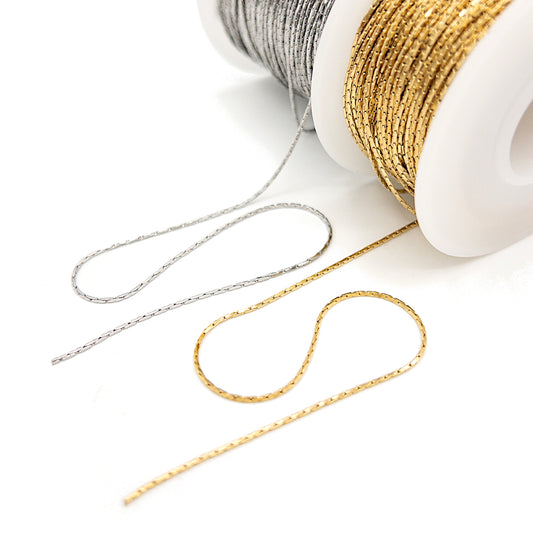 Dainty Chain for Jewelry Making, 0.8mm Thin Necklace Chain, Fine Jewelry Chain for Minimalist Jewelry, Sold by Yard and Wholesale. (C001)