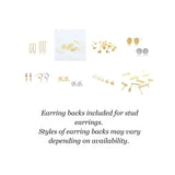 Round Earring Finding in 18K Gold Plating with 925 Silver Studs with Open Loop, With Ear Nuts, Retail and Wholesale (BRSSER0016A)