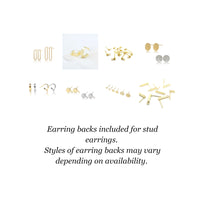 Round Earring Posts in Stardust Textured finish, 18K Gold Plated, Lead & Nickel Free, Stud Earring Findings, Retail/ Wholesale (BRER0014)