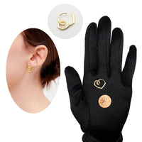 Gold Heart Earrings with Anti-tarnish 18K Gold Plated & Nickle Free, Heart Hoop Earrings, Gift for Her