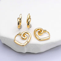 Gold Heart Earrings with Anti-tarnish 18K Gold Plated & Nickle Free, Heart Hoop Earrings, Gift for Her