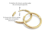 Huggie Hoop One-Touch Surgical Stainless Steel Earrings, PVD Plating Gold Hoop Earrings, Sleeper Earrings, Retail & Wholesale