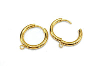 Huggie Hoops One-Touch Surgical Stainless Steel Earring Finding in Gold PVD Plating