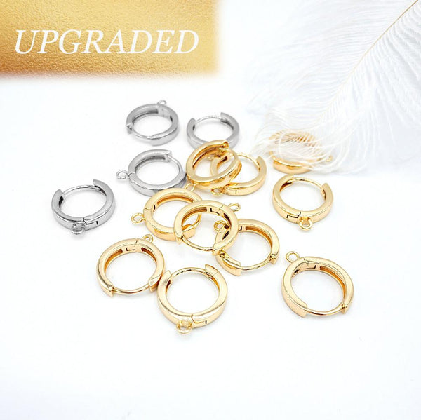 Huggie Hoop Earring Findings in 18K Gold Plating, Earring Hoops with loop, Nickel Free, Retail & Wholesale