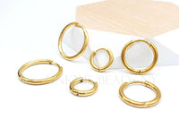 Huggie Hoop One-Touch Surgical Stainless Steel Earrings, PVD Plating Gold Hoop Earrings, Sleeper Earrings, Retail & Wholesale