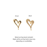 Heart Stud Earring Findings with Loop for Jewelry Making, Lead and Nickel Free with 14K Gold Plated, Wholesale Earring Findings, 10 Pieces