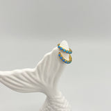 Opal Huggie Hoop Earrings, 925 Sterling Silver, 18K Gold Plated. White Opal & Blue Opal Hoop Earrings, Minimalist Earrings, Hypoallergenic