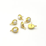 Pearl Earring Post Finding in Teardrop Shape with Loop For Drop & Dangle Earrings, 18K Gold Plated with Ear Nut, Nickel and Lead-Free Brass
