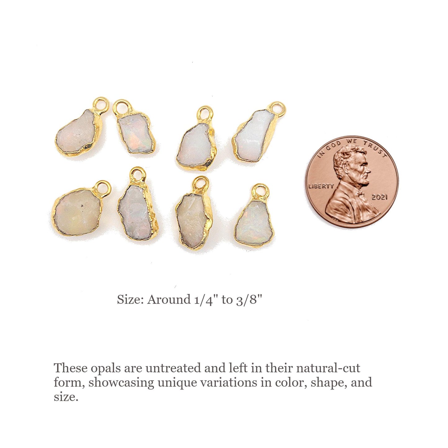 Raw Gemstone Pendants, 2PCs Rough Cut Birthstone Charm with 24K Gold Plated, for DIY Personalized Birthstone Jewelry Gifts & Crafting