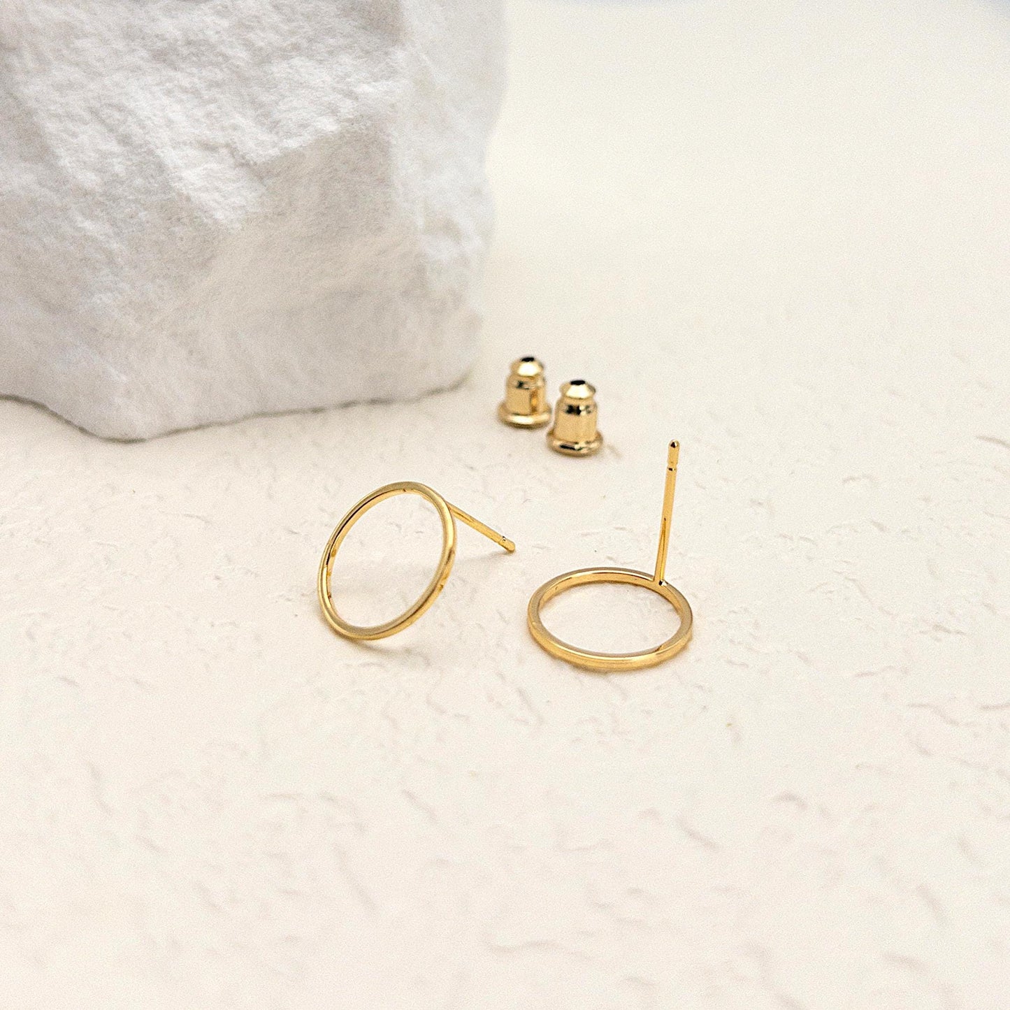 Round Earring Posts, 10 PCs Open Circle Stud Earrings, Earring Findings Wholesale, Minimalist Earrings, DIY Jewelry, Nickel Free, US Seller