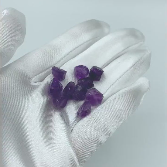Raw AMETHYST Gemstone, Dainty FEBRUARY Birthstone, 1mm Hole Center Drill, Crown Chakra Crystal, Loose Gemstone, Retail & Wholesale (G02RAW)