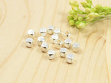 Brushed Cube Jewelry Beads in STERLING SILVER Plating, 3mm with 1.7mm Hole, 200 Pieces per Order, CLEARANCE (B002BS-3MM)
