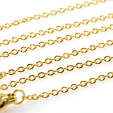 Necklace Cable Chain in 18", 20", and 24", Stainless Steel Necklace Link Chain in Gold with Lobster Claw Ready to Wear (CNST001G)
