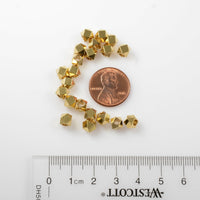 5mm Diamond Cut Faceted Raw Brass Beads with 2.6mm Large Hole (B001-5-BR)