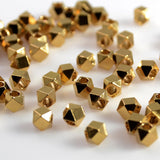 4mm Diamond Cut Faceted Raw Brass Jewelry Beads with 2mm Hole (B001-4-BR)