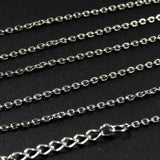 Necklace Cable Chain in 16", 20", 18" or 24", with 1" Extender and Lobster, Wholesale Stainless Steel Chain Necklace (CNST001-24-S)