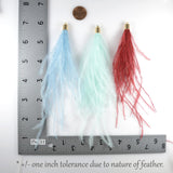 Ostrich Feather Jewelry Tassel in NAVY BLUE for Jewelry Making and Crafts, 2 PCs (FOBS001-NB)