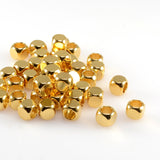Cube Jewelry Beads in 22K GOLD Plating, 5mm with 3.6mm Large Hole, Square Spacer Beads, 100 Pieces per Order, CLEARANCE (B002G-5MM)