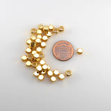 Cube Jewelry Beads in 22K GOLD Plating, 5mm with 3.6mm Large Hole, Square Spacer Beads, 100 Pieces per Order, CLEARANCE (B002G-5MM)