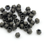 Diamond Cut Faceted Jewelry Beads in ANTIQUE BLACK, 4mm Beads with 2mm Large Hole, 100 Pieces per Order, Clearance (B001BK-4MM)