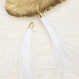Ostrich Feather Jewelry Tassel in WHITE for Jewelry Making and Crafting, 2 PCs (FOBS001-WT)