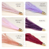 Ostrich Feather Jewelry Tassel in LIGHT PURPLE for Jewelry Making and Crafts, 2 PCs (FOBS001-LP)