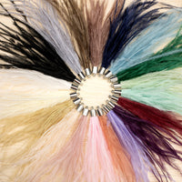 Ostrich Feather Jewelry Tassel in BEIGE for Jewelry Making and Crafts, 2 PCs (FOBS001-BE)