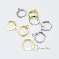 Leverback Earring Finding with Open Ring in 304 Stainless Steel, 12x15mm,  Retail & Wholesale (STER-0010)