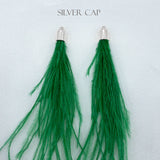 Ostrich Feather Jewelry Tassel in KELLY GREEN for Jewelry Making and Crafts, 2 PCs (FOBS001-KG)