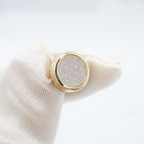 Natural White Druzy Stud Earrings, 10mm Round Drusy Posts with Stainless Steel Posts - SALE
