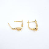 Wavy Earring Finding in 18K Gold Plating, Brass Latch-Back One-Touch Earring, Nickel Free, Retail & Wholesale (BENFER002-G)