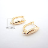Olive Shape Earring Finding in 18K Gold Plating, Brass Latch-Back One-Touch Earring, Nickel Free, Retail & Wholesale (BENFER003-G)
