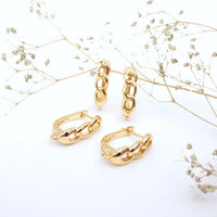 Chain Style Earring Finding in 18K Gold Plating, Brass Latch-Back One-Touch Earring, Nickel Free, Retail & Wholesale (BENFER001-G)