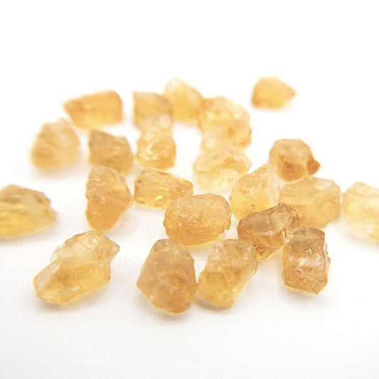 Raw CITRINE Gemstone, Dainty NOVEMBER Birthstone, 1mm Hole Center Drill, Sacral Chakra Healing Crystal, Loose Yellow Gemstone (G11RAW) - UniqueBeadsNY