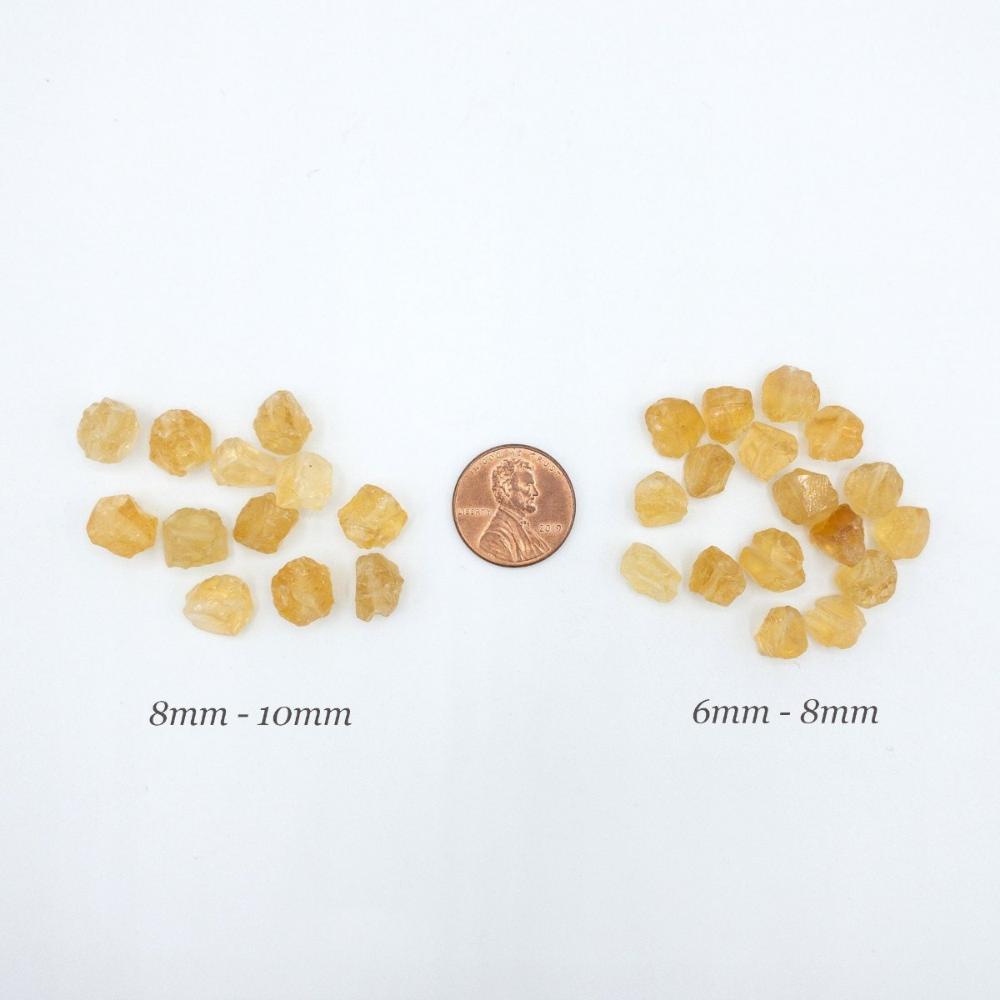 Raw CITRINE Gemstone, Dainty NOVEMBER Birthstone, 1mm Hole Center Drill, Sacral Chakra Healing Crystal, Loose Yellow Gemstone (G11RAW) - UniqueBeadsNY