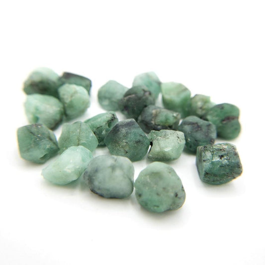 Raw EMERALD Gemstone, Dainty MAY Birthstone, 1mm Hole Center Drill, Heart Chakra Healing Crystal, Loose Gemstone Retail & Wholesale (G05RAW) - UniqueBeadsNY