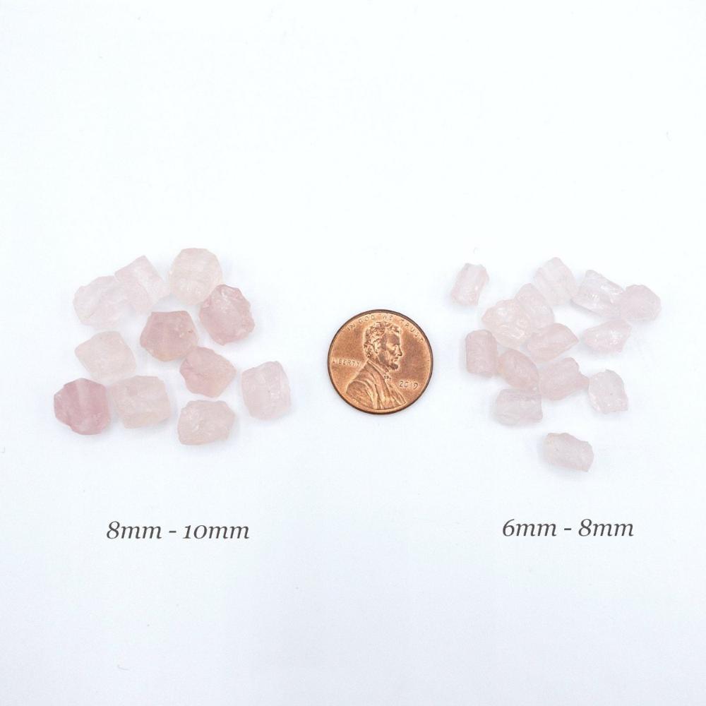 Raw ROSE QUARTZ Gemstone, Dainty OCTOBER Birthstone, 1mm Hole Center Drill, Loose Pink Crystal Gemstone Beads, Retail & Wholesale (G10RAW) - UniqueBeadsNY