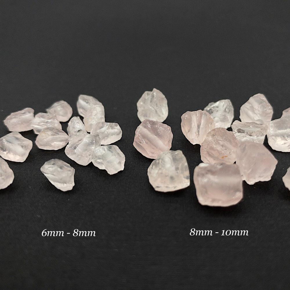 Raw ROSE QUARTZ Gemstone, Dainty OCTOBER Birthstone, 1mm Hole Center Drill, Loose Pink Crystal Gemstone Beads, Retail & Wholesale (G10RAW) - UniqueBeadsNY