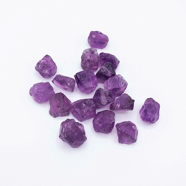 Raw AMETHYST Gemstone, Dainty FEBRUARY Birthstone, 1mm Hole Center Drill, Crown Chakra Crystal, Loose Gemstone, Retail & Wholesale (G02RAW) - UniqueBeadsNY
