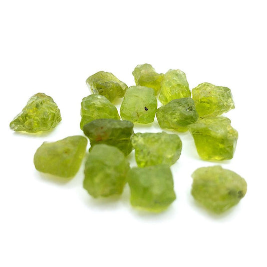 Raw PERIDOT Gemstone, Dainty AUGUST Birthstone, 1mm Hole Center Drill, Heart Chakra Healing Crystal Beads, Retail & Wholesale (G08RAW) - UniqueBeadsNY