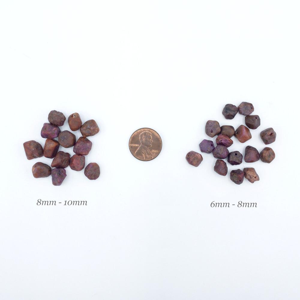 Raw RUBY Gemstone, Dainty JULY Birthstone, 1mm Hole Center Drill, Root Chakra Healing Crystal, Loose Gemstone Retail & Wholesale (G07RAW) - UniqueBeadsNY