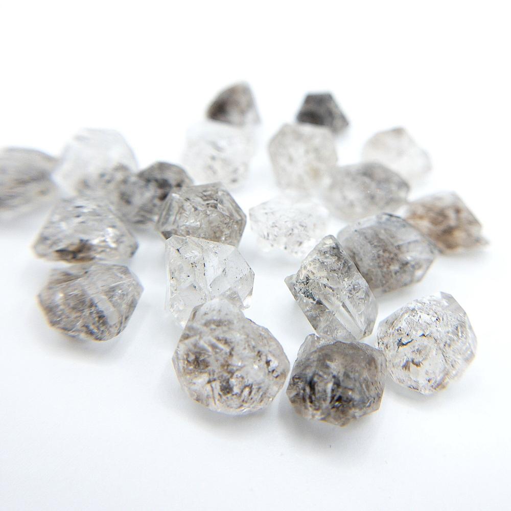 Raw HERKIMER DIAMOND Gemstone, Dainty APRIL Birthstone, 1mm Hole Center Drill, Crown Chakra, Loose Crystal Beads Retail & Wholesale (G04RAW) - UniqueBeadsNY