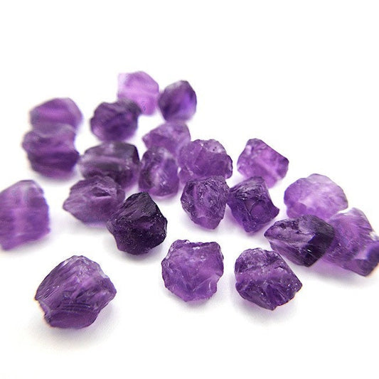 Raw AMETHYST Gemstone, Dainty FEBRUARY Birthstone, 1mm Hole Center Drill, Crown Chakra Crystal, Loose Gemstone, Retail & Wholesale (G02RAW) - UniqueBeadsNY