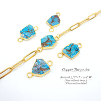 Rough Cut Gemstone Connectors, Amethyst, Apatite, Turquoise, Moonstone, Opal, Lapis Lazuli, Garnet, Raw Crystal Connectors, 1 PC (SGC01)