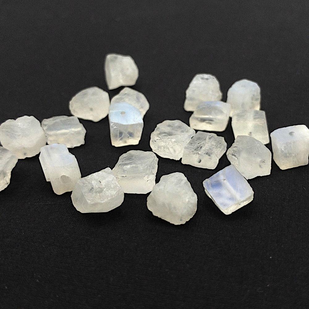 Raw MOONSTONE Gemstone, Dainty JUNE Birthstone, 1mm Hole Center Drill, Loose Gemstone Beads, Crown Chakra, Retail & Wholesale (G06RAW) - UniqueBeadsNY