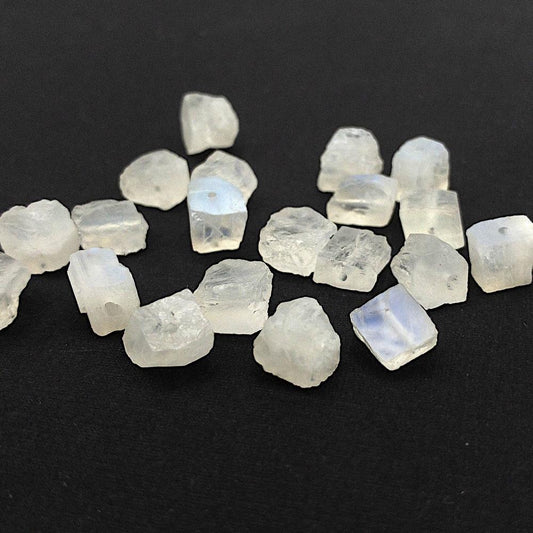 Raw MOONSTONE Gemstone, Dainty JUNE Birthstone, 1mm Hole Center Drill, Loose Gemstone Beads, Crown Chakra, Retail & Wholesale (G06RAW) - UniqueBeadsNY