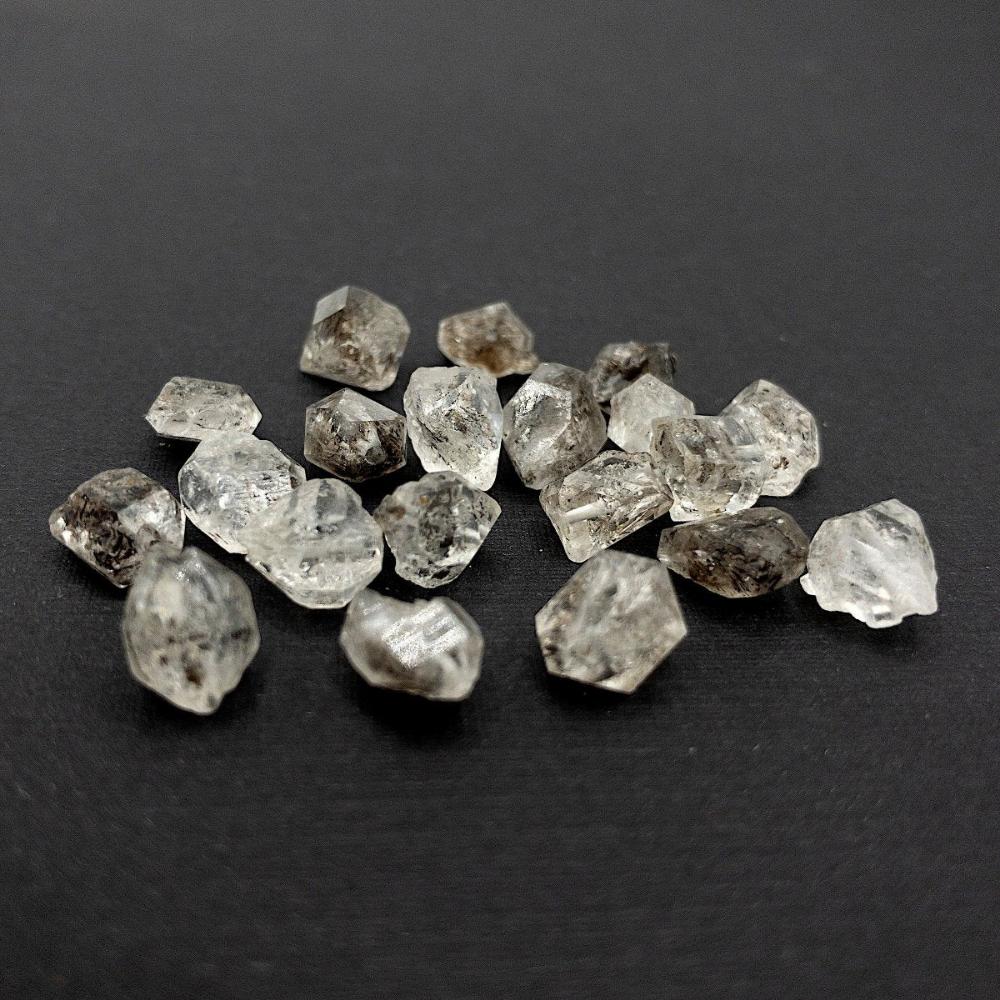 Raw HERKIMER DIAMOND Gemstone, Dainty APRIL Birthstone, 1mm Hole Center Drill, Crown Chakra, Loose Crystal Beads Retail & Wholesale (G04RAW) - UniqueBeadsNY