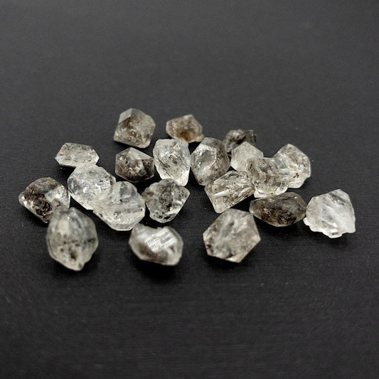 Raw HERKIMER DIAMOND Gemstone, Dainty APRIL Birthstone, 1mm Hole Center Drill, Crown Chakra, Loose Crystal Beads Retail & Wholesale (G04RAW) - UniqueBeadsNY